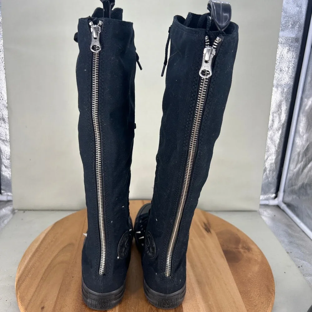 Converse Chuck Taylor All Star XX Hi Black Canvas Knee High Studded Boots